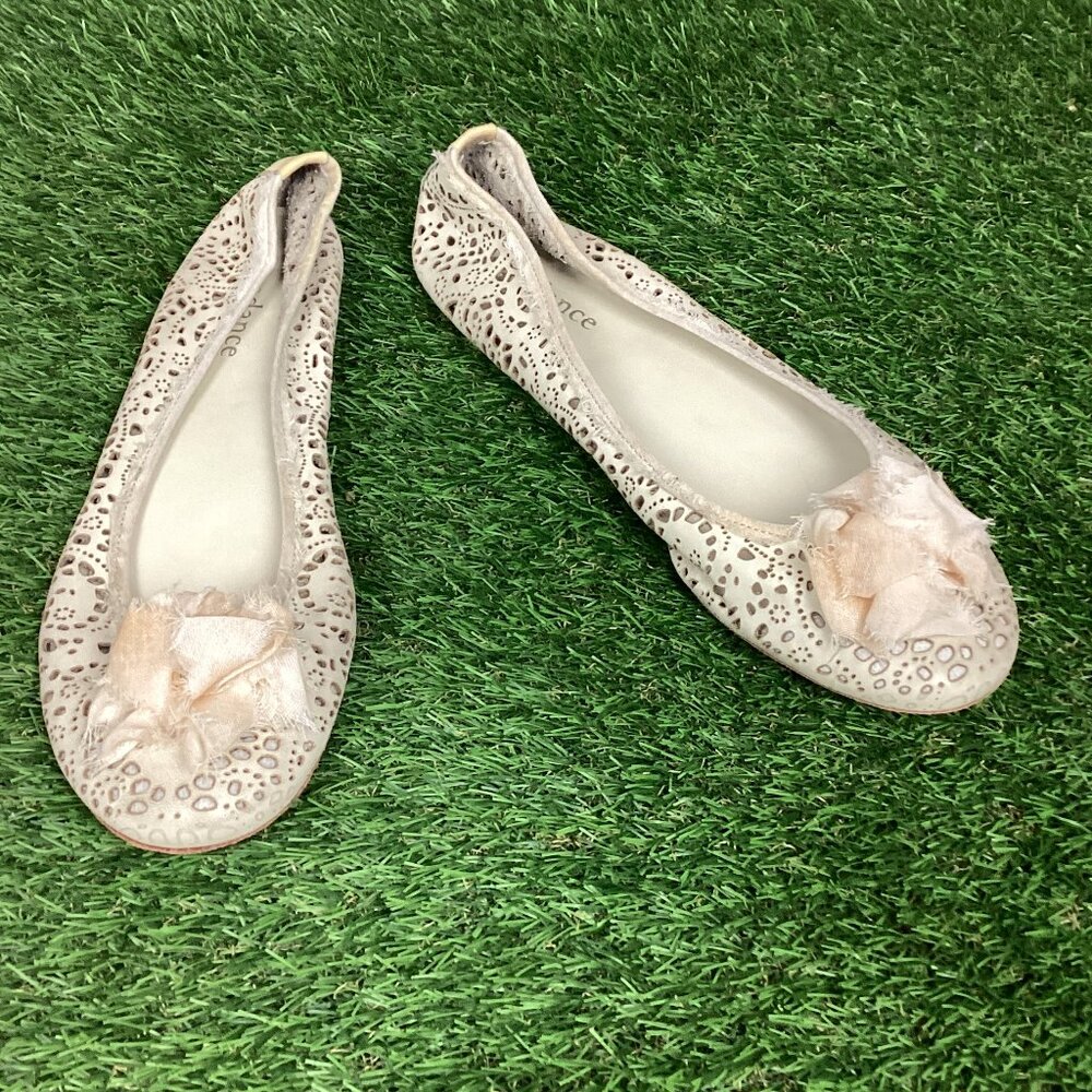 Sundance Laser cut Leather Ballerina Flats Sandals